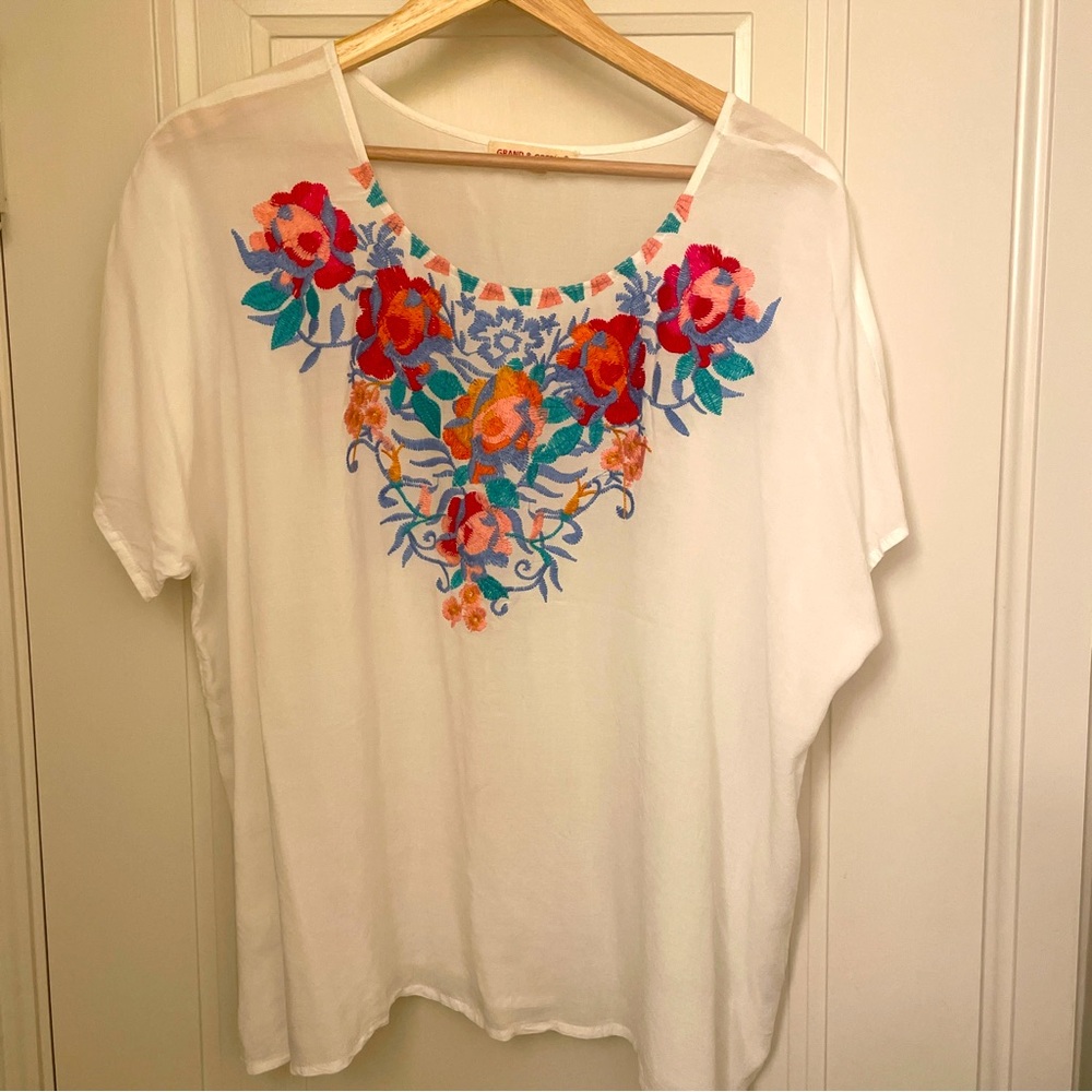 Embroidered Floral Top